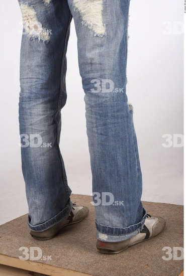 Calf Whole Body Man Casual Jeans Slim Studio photo references