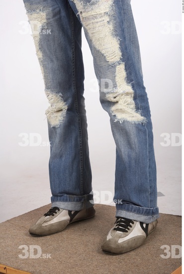 Calf Whole Body Man Casual Jeans Slim Studio photo references