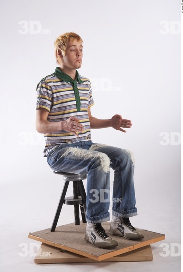 Whole Body Man Artistic poses White Casual Slim