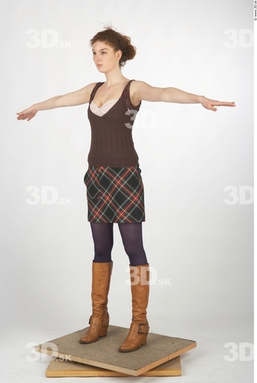 Whole Body Woman Animation references T poses Casual Slim Studio photo references