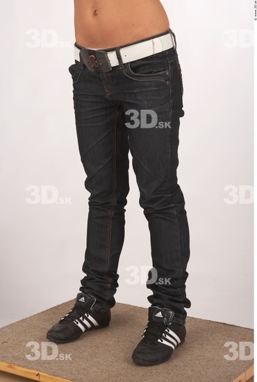 Leg Whole Body Woman Casual Jeans Slim Studio photo references