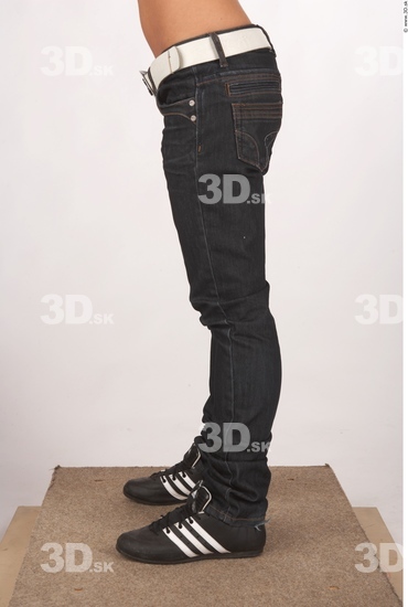 Leg Whole Body Woman Casual Jeans Slim Studio photo references