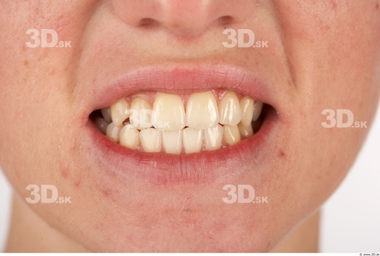 Whole Body Teeth Woman Slim Studio photo references