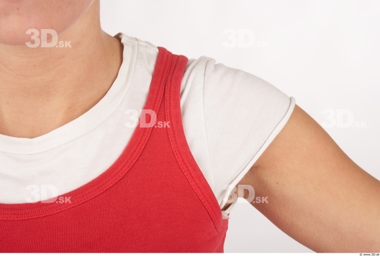 Arm Whole Body Woman Casual Shirt T shirt Slim Studio photo references