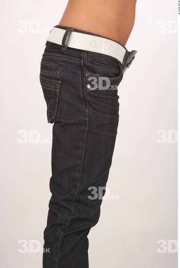 Thigh Whole Body Woman Casual Jeans Slim Studio photo references