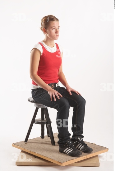 Whole Body Woman Artistic poses White Casual Slim