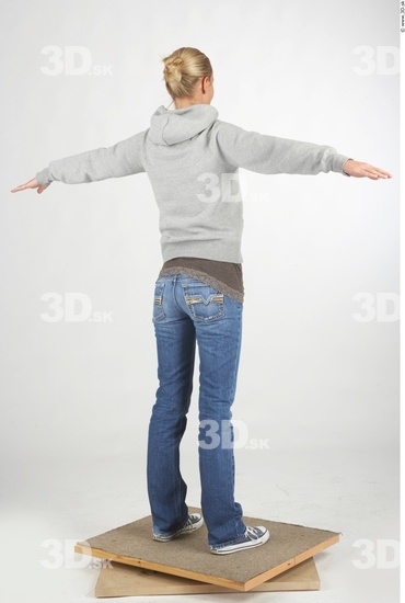 Whole Body Woman T poses Casual Slim Studio photo references