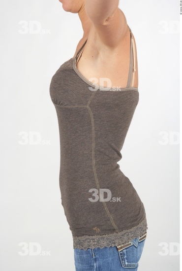 Upper Body Whole Body Woman Casual Singlet Slim Studio photo references