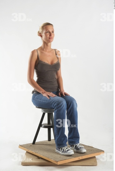 Whole Body Woman Artistic poses White Casual Slim