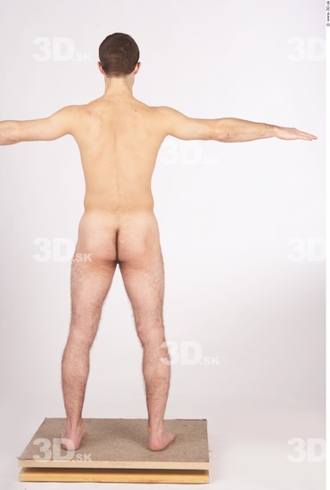 Whole Body Man T poses Hairy Nude Average Studio photo references