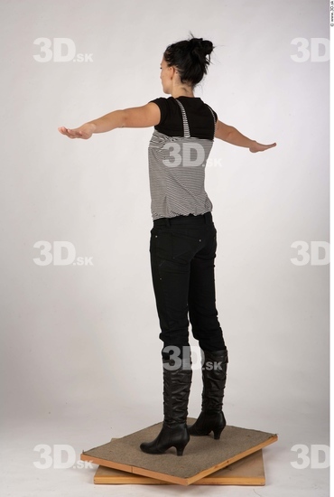 Whole Body Woman T poses Casual Slim Studio photo references