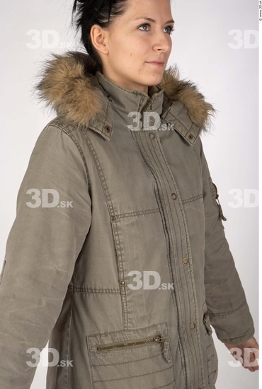 Upper Body Whole Body Woman Casual Windbreaker Slim Studio photo references