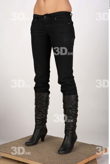 Leg Whole Body Woman Casual Jeans Slim Studio photo references