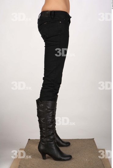 Leg Whole Body Woman Casual Jeans Slim Studio photo references