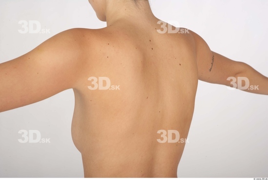 Whole Body Back Woman Nude Slim Studio photo references