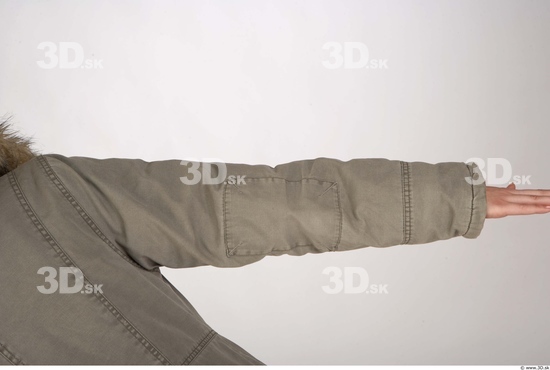 Arm Whole Body Woman Casual Windbreaker Slim Studio photo references