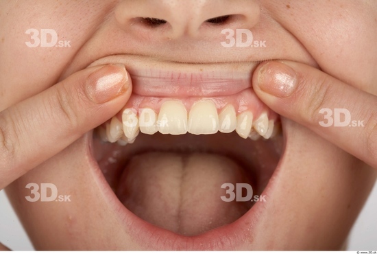 Whole Body Teeth Woman Slim Studio photo references