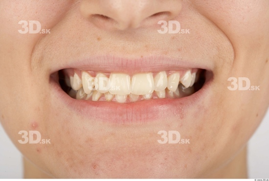 Whole Body Teeth Woman Slim Studio photo references