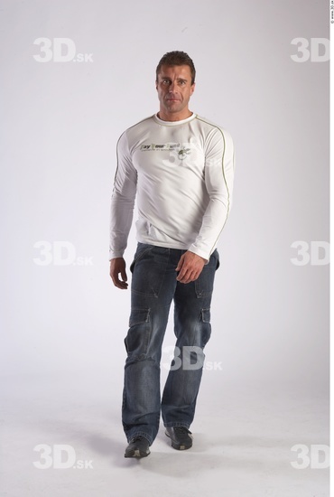 Whole Body Phonemes Man Other White Underwear T shirt Muscular Male Studio Poses