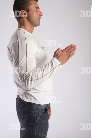 Whole Body Phonemes Man Other White Underwear T shirt Muscular Male Studio Poses