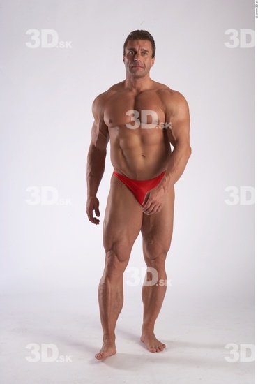 Whole Body Phonemes Man Other White Underwear T shirt Muscular Male Studio Poses