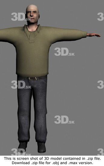 Whole Body Man White 3D Models