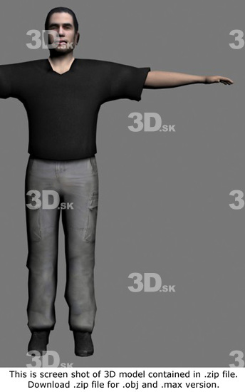 Whole Body Man White 3D Models