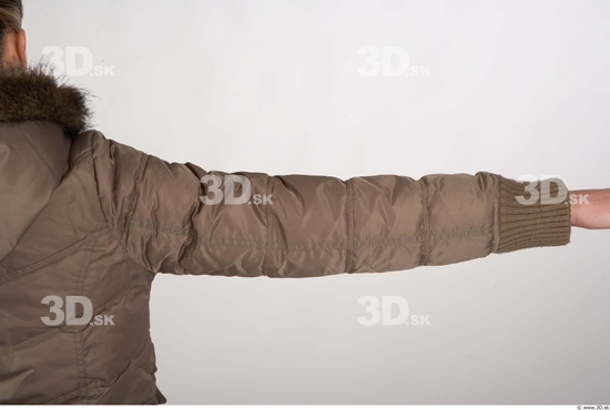 Arm Woman Casual Windbreaker Slim Studio photo references