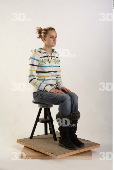 Whole Body Woman Artistic poses White Casual Slim