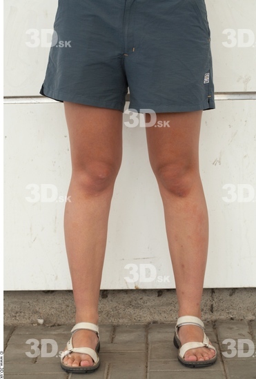 Leg Woman White Casual Shorts Average