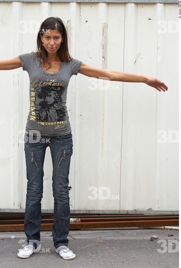 Whole Body Woman T poses White Casual Slim