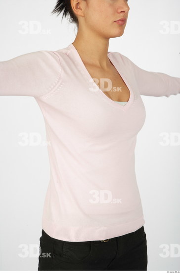 Upper Body Whole Body Woman Casual Shirt T shirt Average Studio photo references