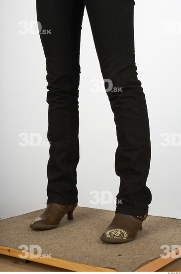 Calf Whole Body Woman Casual Jeans Average Studio photo references