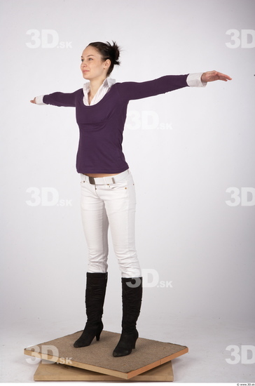 Whole Body Woman T poses Casual Average Studio photo references