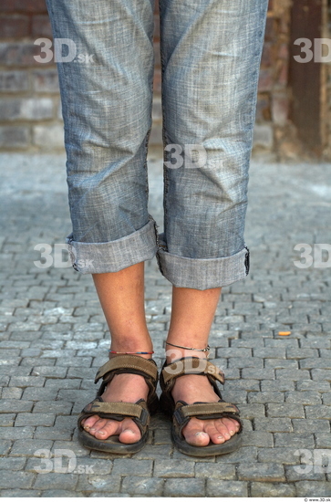 Calf Woman Casual Jeans Average Bearded Street photo references