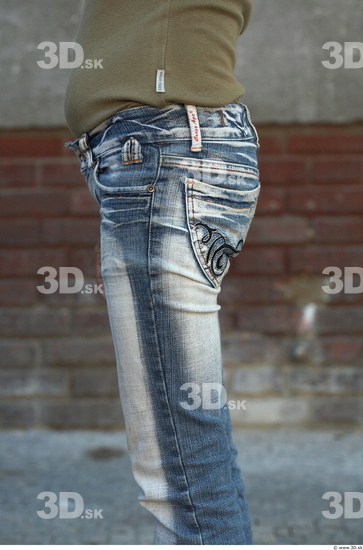 Thigh Woman Casual Jeans Average Street photo references