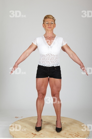 Whole Body Woman White Underwear Muscular