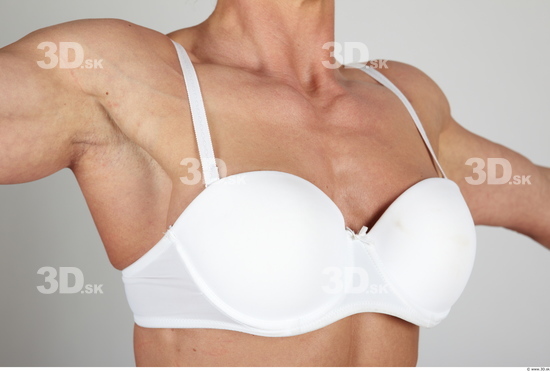 Whole Body Woman White Underwear Muscular