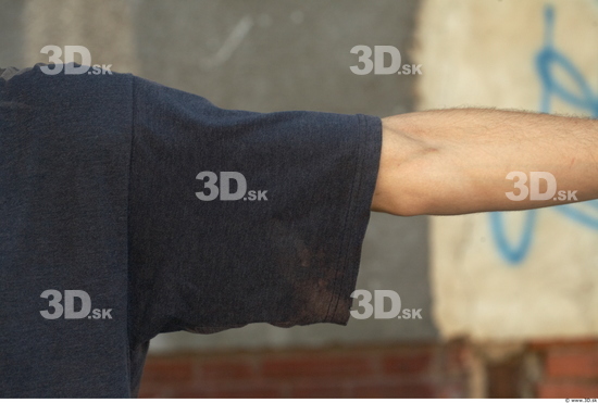 Arm Man Casual Shirt T shirt Average Bearded Street photo references