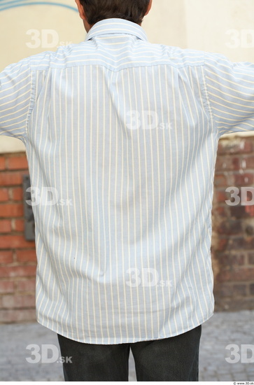 Upper Body Man White Casual Shirt Average