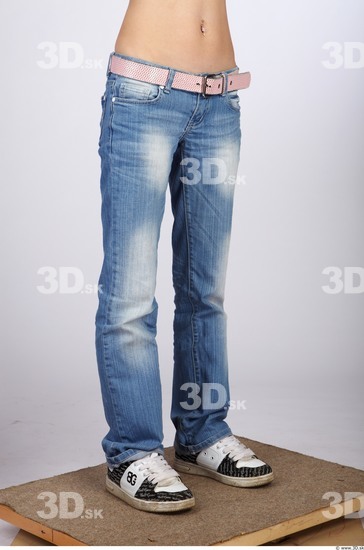 Leg Whole Body Woman Casual Jeans Slim Studio photo references