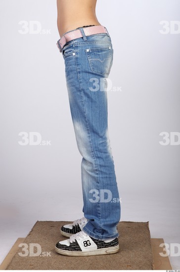 Leg Whole Body Woman Casual Jeans Slim Studio photo references