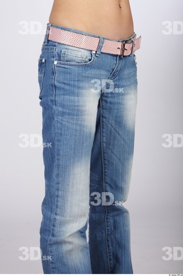 Thigh Whole Body Woman Casual Jeans Slim Studio photo references