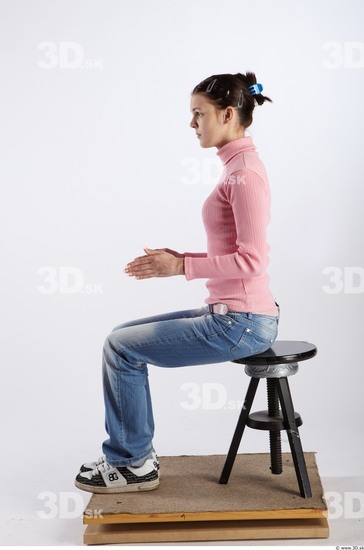 Whole Body Woman Artistic poses White Casual Slim