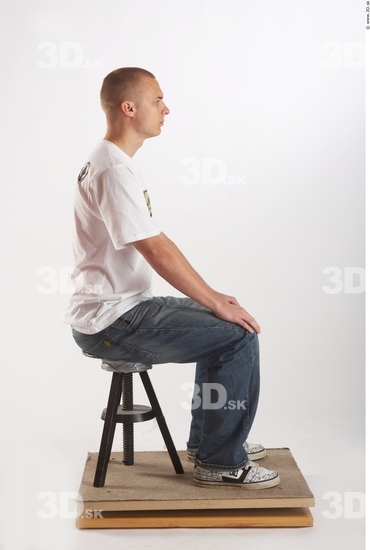 Whole Body Man Artistic poses White Casual