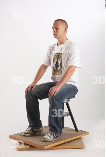 Whole Body Man Artistic poses White Casual