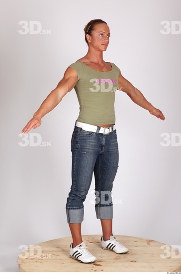 Whole Body Woman Animation references Nude Casual Muscular Studio photo references