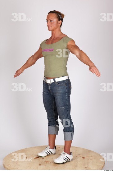 Whole Body Woman Animation references Nude Casual Muscular Studio photo references