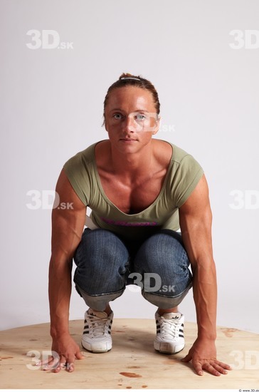 Whole Body Woman Other White Casual Muscular