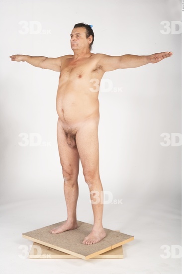 Whole Body Man White Nude Overweight Male Studio Poses